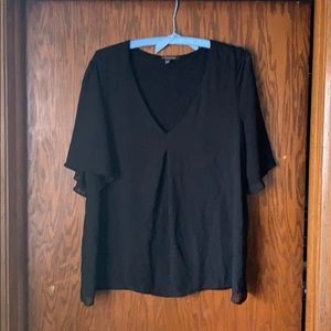 Banana Republic black sheer sleeve top